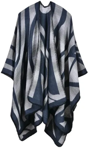 Women's Shawl Wraps Open Front Poncho Cape 2024 Oversized Sweaters Casual Cardigan Shawls for Fall Winter