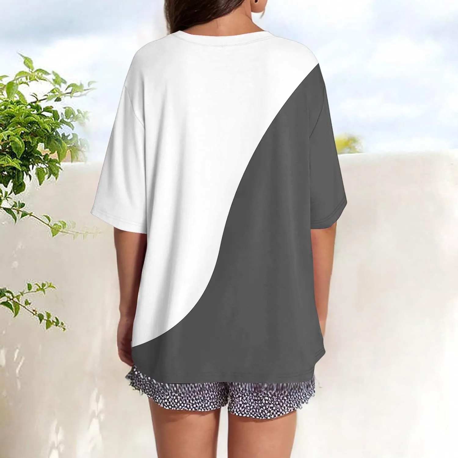 Womens Short Sleeve T-Shirts Dressy Crewneck Casual Basic Cute Summer Tops 2025 Oversize Loose Fit Fashion Clothes