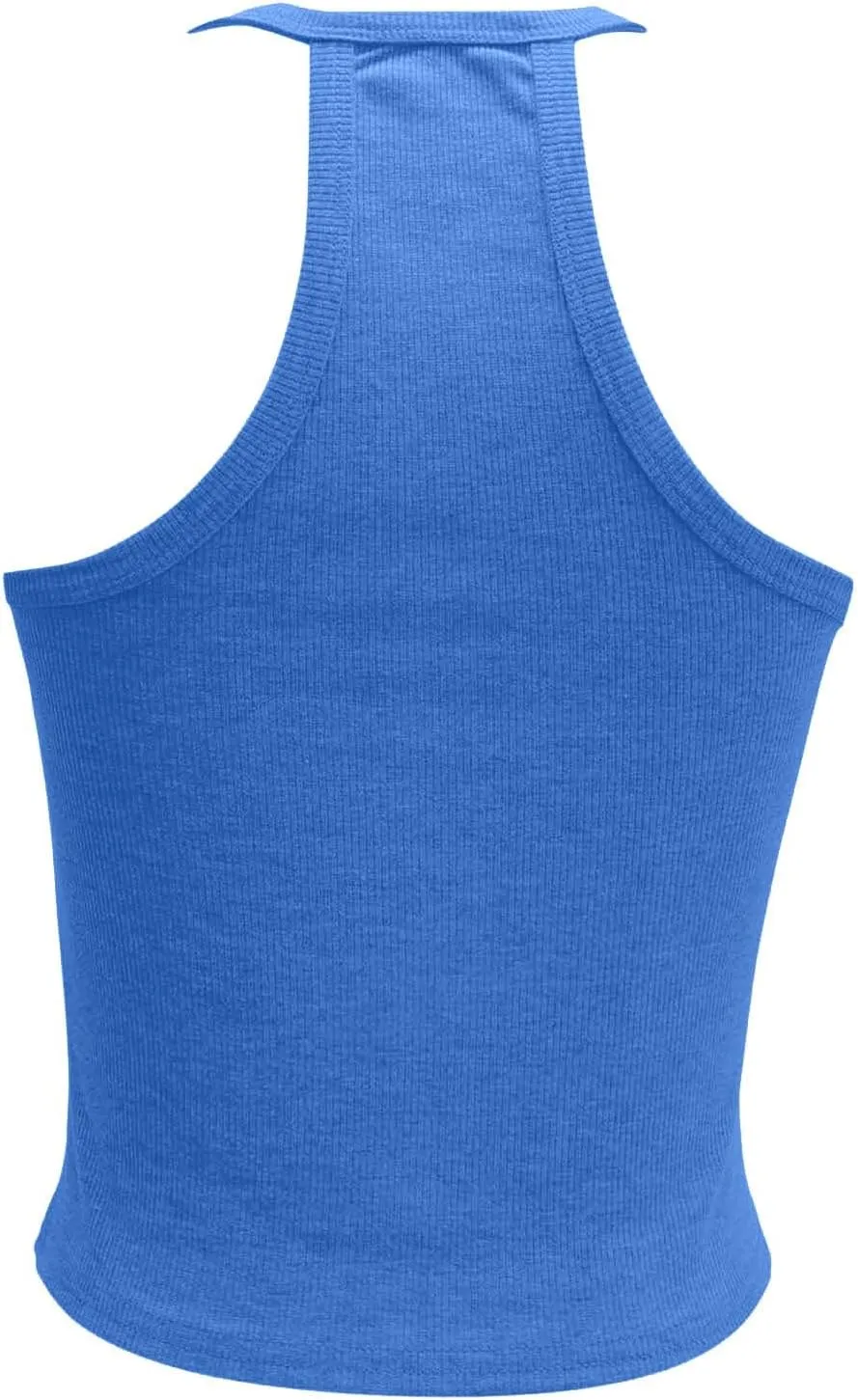 Womens Spaghetti Strap V-Neck Ribbed Tank Tops for Women 2025 Slim Fitted Soft Camisole Basic Layering Shirts