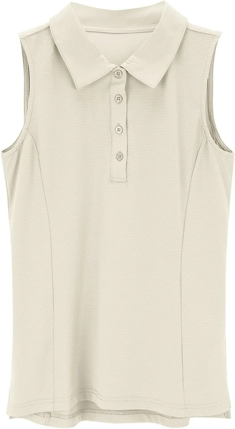 Womens Sports Tank Tops Lapel Collar Button Down Sleeveless Tennis Tops Summer Outdoor Workout Lightweight Yoga Vest
