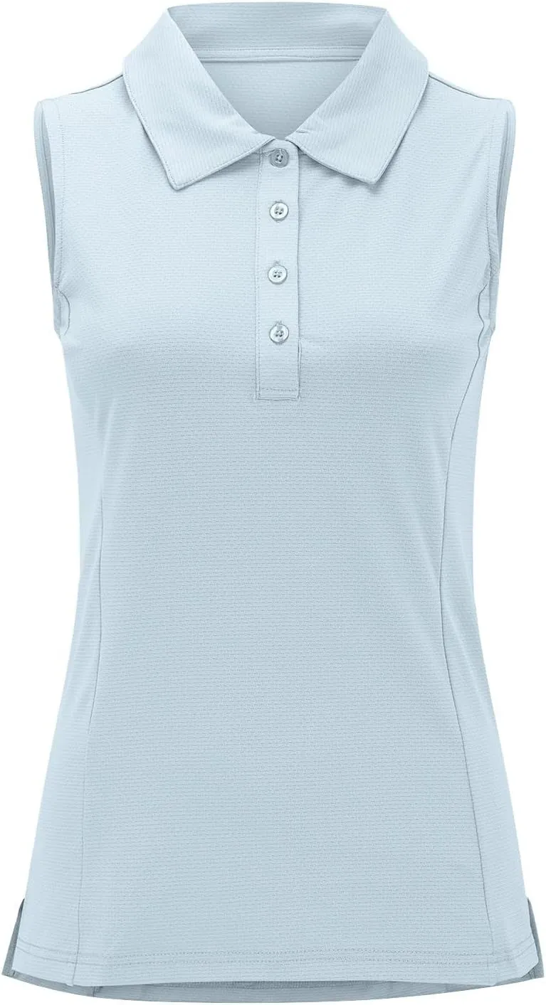 Womens Sports Tank Tops Lapel Collar Button Down Sleeveless Tennis Tops Summer Outdoor Workout Lightweight Yoga Vest