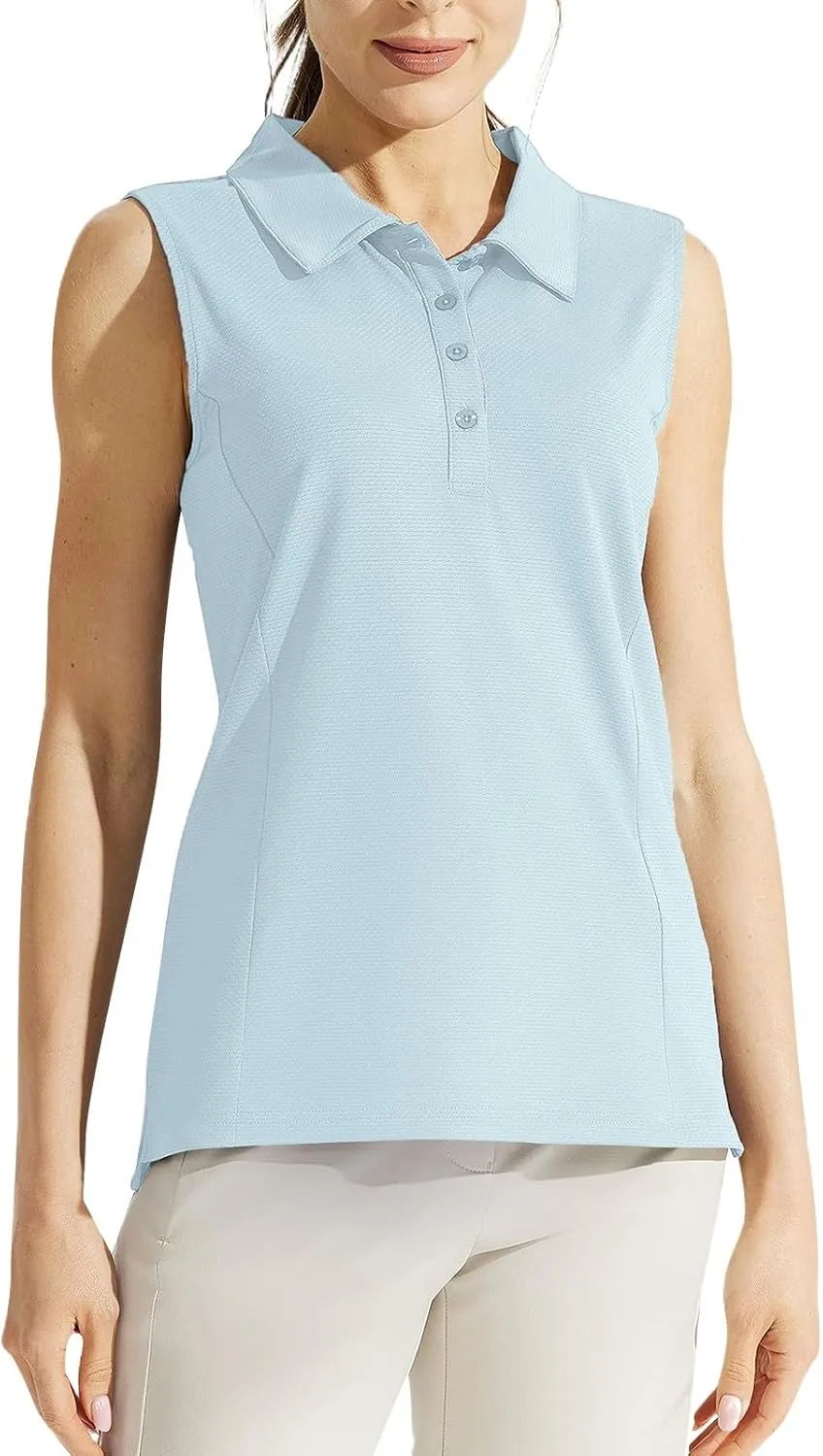 Womens Sports Tank Tops Lapel Collar Button Down Sleeveless Tennis Tops Summer Outdoor Workout Lightweight Yoga Vest