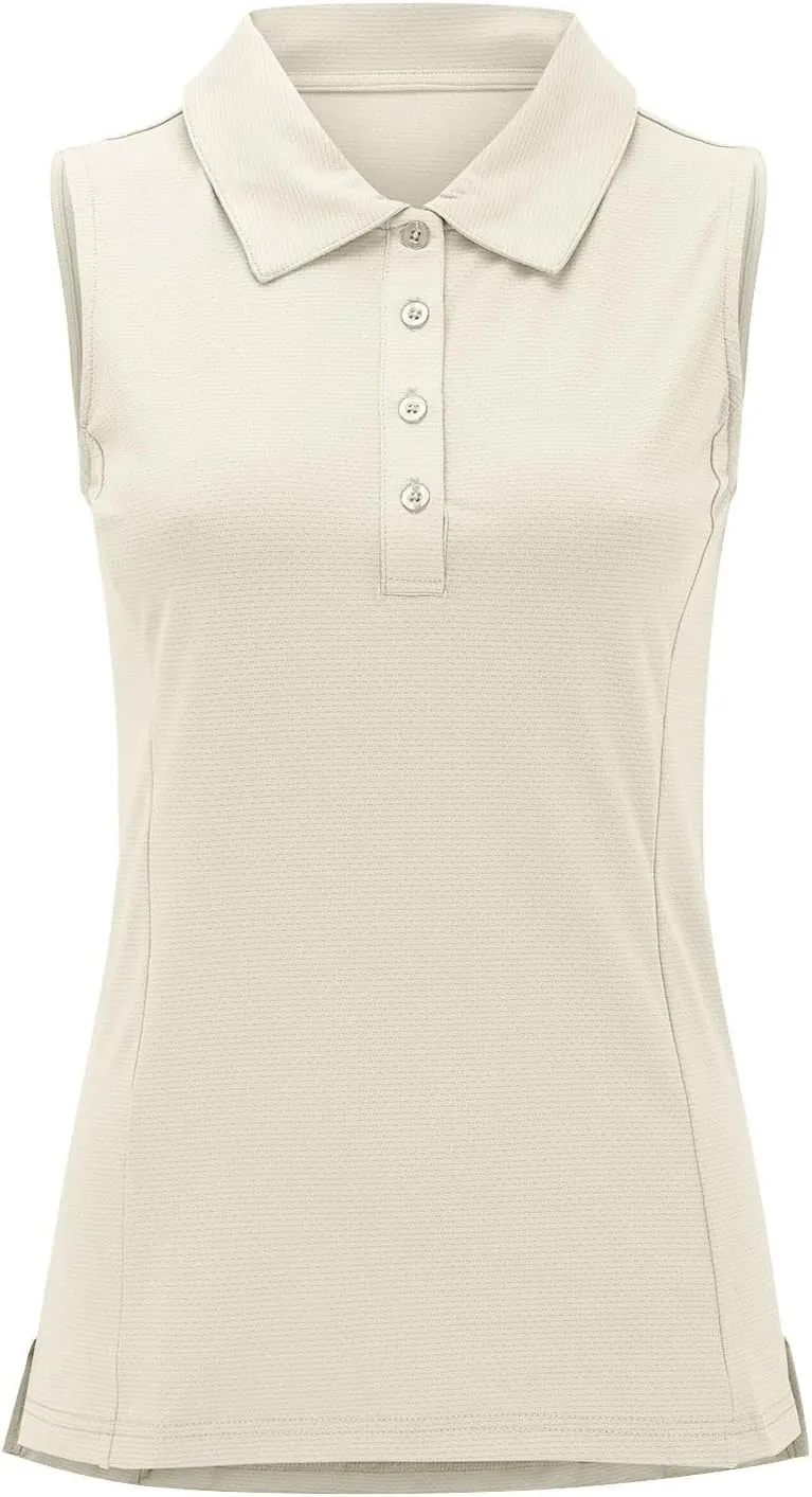 Womens Sports Tank Tops Lapel Collar Button Down Sleeveless Tennis Tops Summer Outdoor Workout Lightweight Yoga Vest