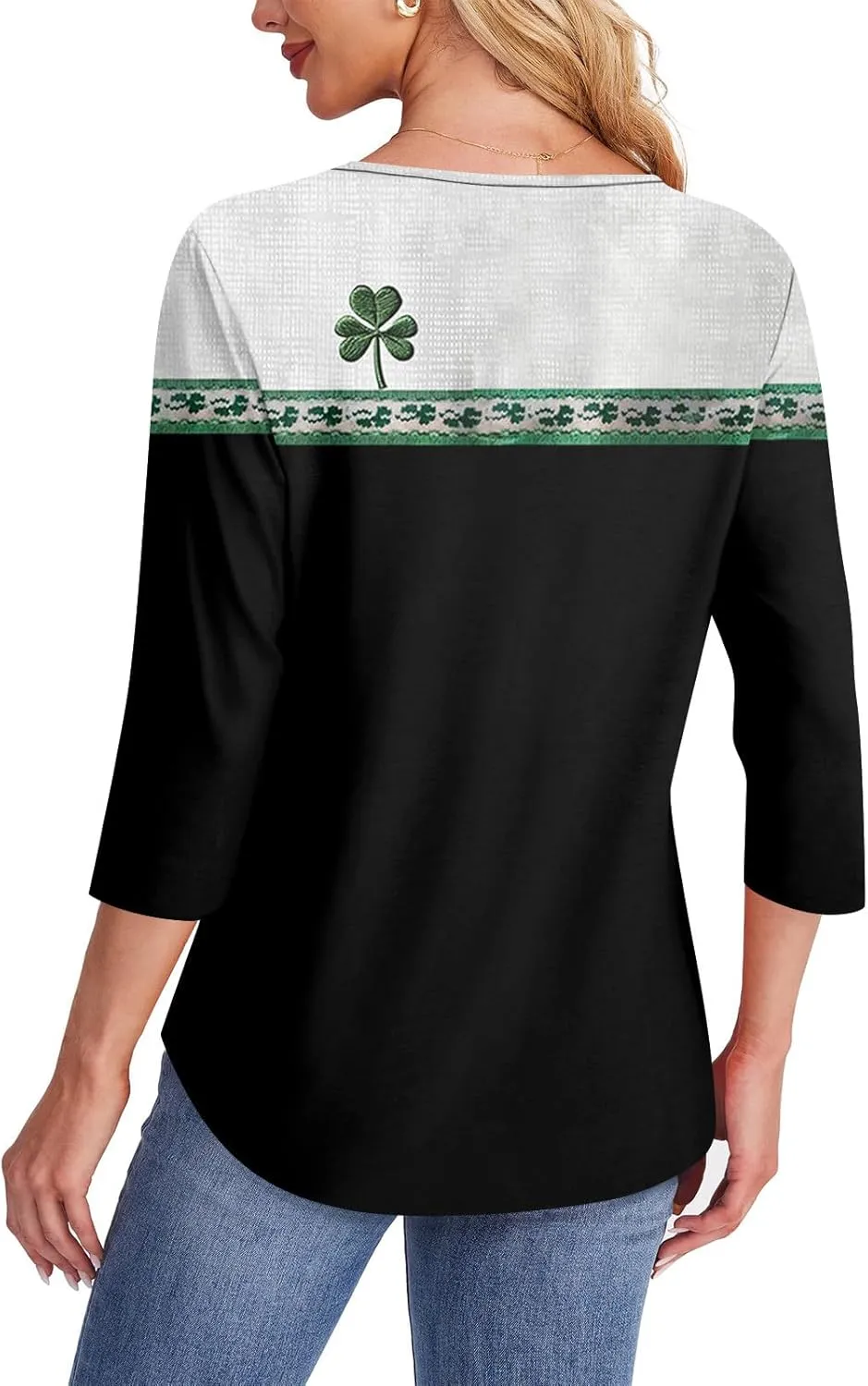 Womens St. Patrick's Day Shirts 3/4 Sleeve St. Patricks Day Shirts for Women Green,Tunic Tops to Wear with Tunics
