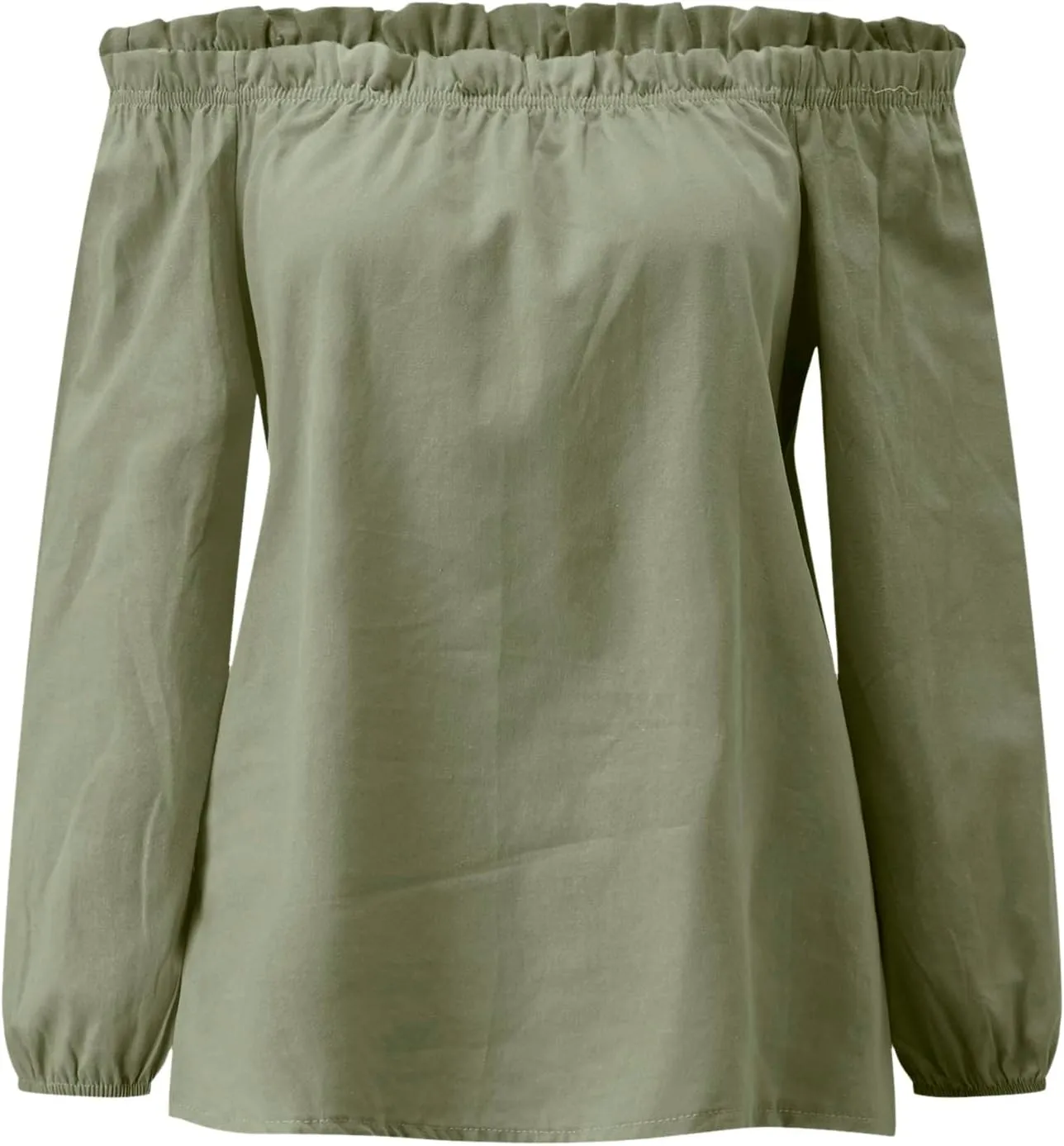 Women's Summer Off Shoulder Blouses Short Sleeves Sexy Tops Chiffon Ruffles Casual T Shirt Linen Tops