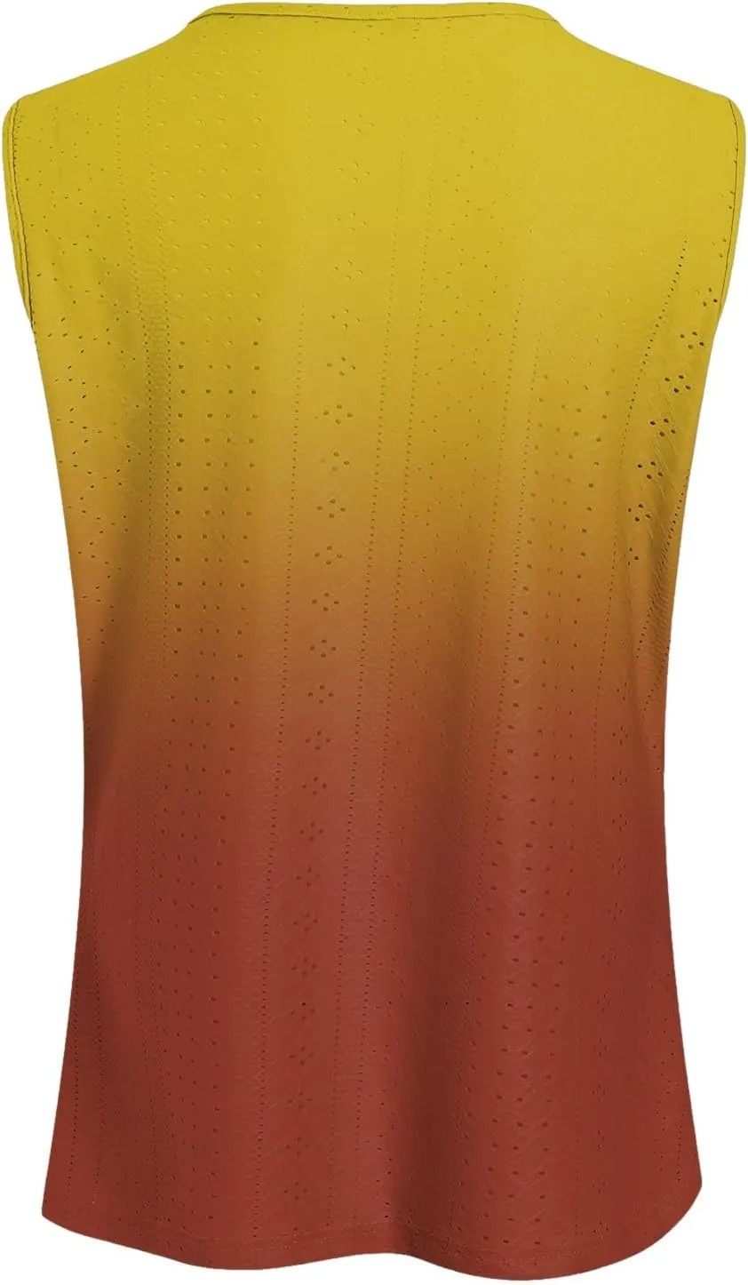 Womens Tank Tops Loose Fit Summer Tank Cute Tops Women Casual Sleeveless Shirt Scoop Neck O Ring Shoulder Blouse