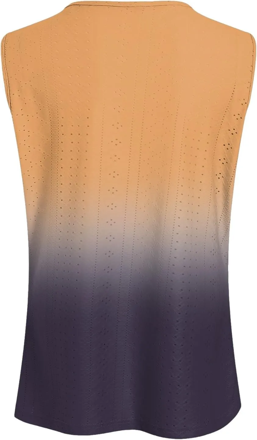 Womens Tank Tops Loose Fit Summer Tank Cute Tops Women Casual Sleeveless Shirt Scoop Neck O Ring Shoulder Blouse