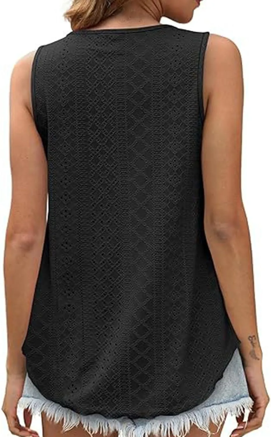 Womens Tank Tops Summer Sleeveless 2024 Casual Tunic Tops Crewneck Blouses Loose Fit Basic Shirts Trendy Clothes
