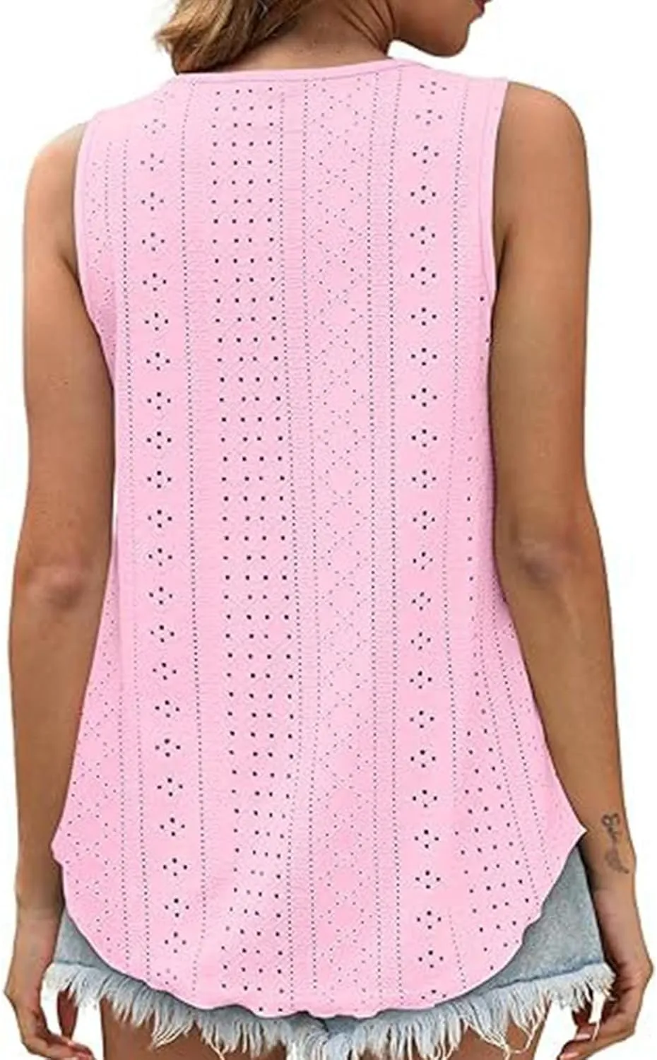 Womens Tank Tops Summer Sleeveless 2024 Casual Tunic Tops Crewneck Blouses Loose Fit Basic Shirts Trendy Clothes