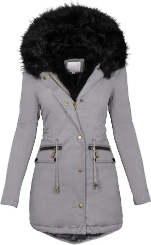 Womens Winter Coats Warm Thickened Sherpa Lined Jacket Hooded Outerwear Plus Size Puffer Parka Down Jackets Overcoat
