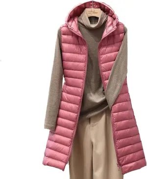 Women's Winter Long Puffer Coats Hooded Zip Up Casual Down Jackets Trendy Warm Clothes Outerwear Tops Plus Size