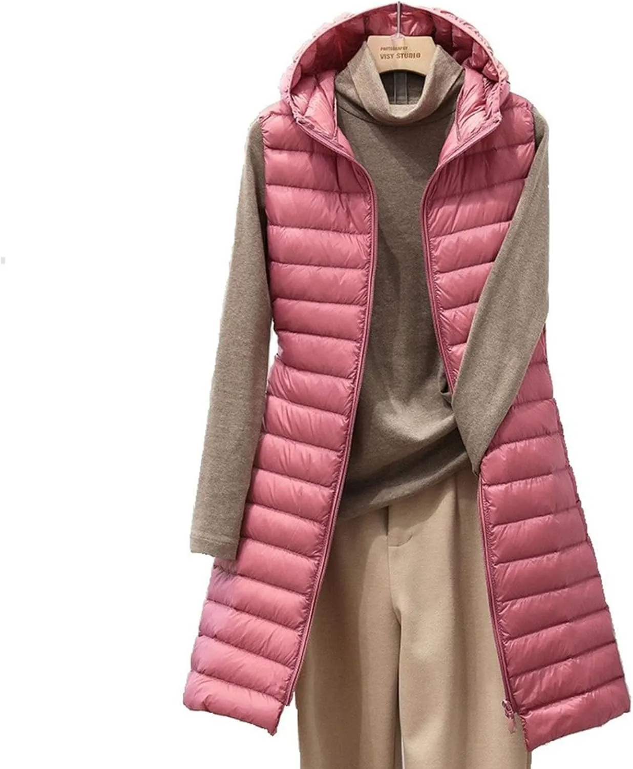 Women's Winter Long Puffer Coats Hooded Zip Up Casual Down Jackets Trendy Warm Clothes Outerwear Tops Plus Size