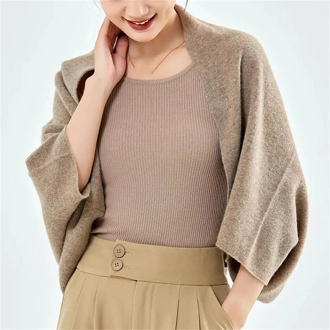 Women's Wool Knitted Shawl Sweater Soft Warm Cardigan Wraps Shoulder Scarves