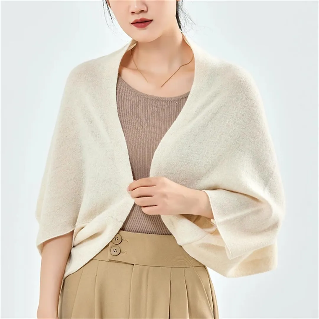 Women's Wool Knitted Shawl Sweater Soft Warm Cardigan Wraps Shoulder Scarves