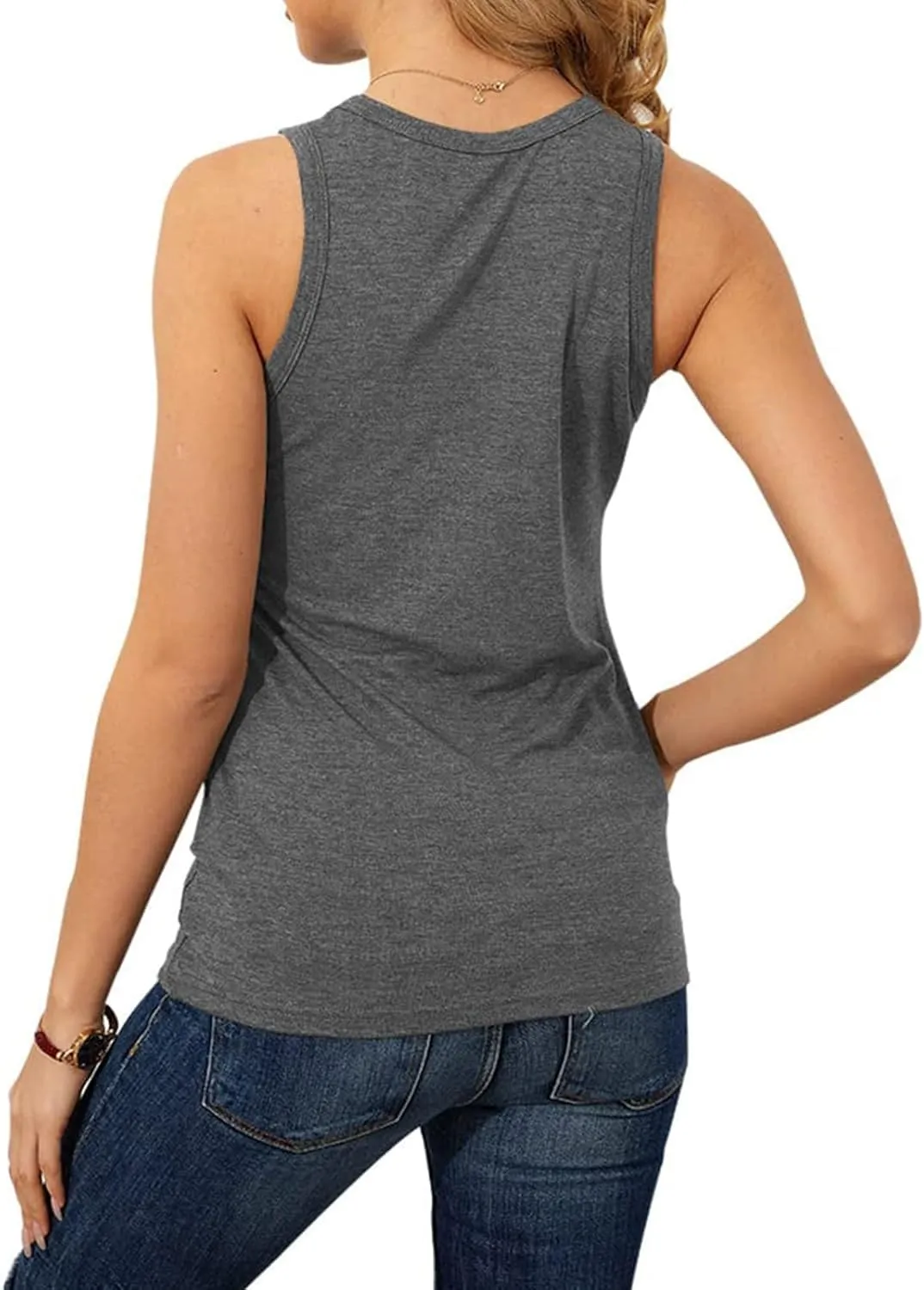 Womens Workout Elegant Sexy Cool O Neck Sleeveless Solid Breathable Tank Tops Shirt Beer Top for Women