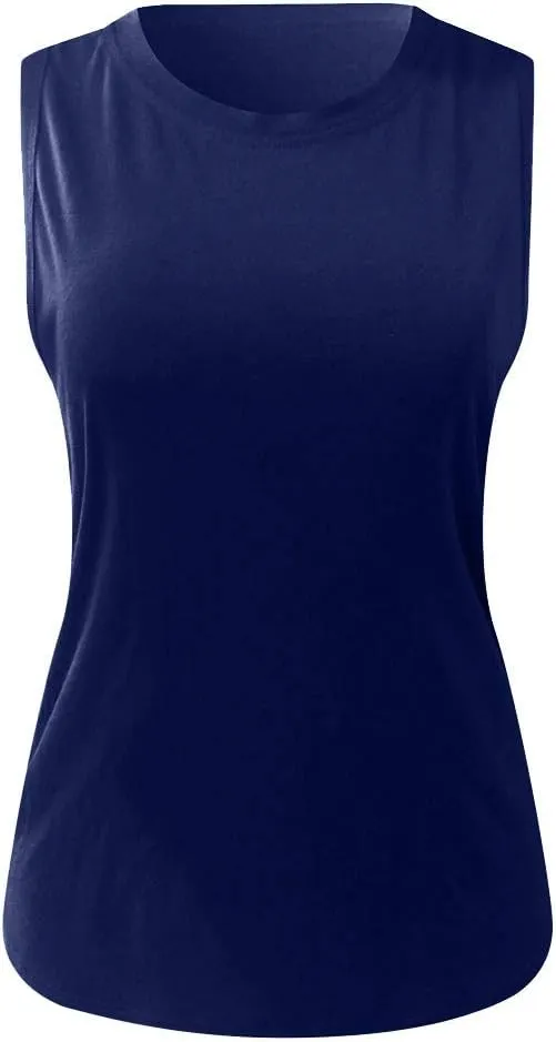 Women's Workout Tank Tops Loose Fit Yoga Shirts Quick Dry Racerback Lightweight Athletic Gym Running Sleeveless Tops