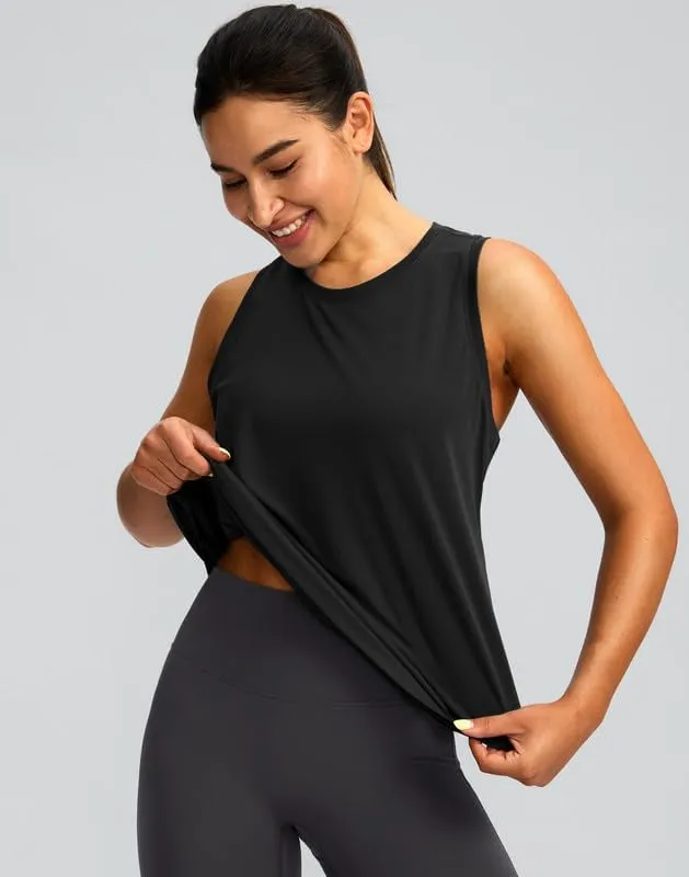Women's Workout Tops Racerback Athletic Tank Tops Sleeveless Loose Fit Yoga Running Gym Shirts for Women
