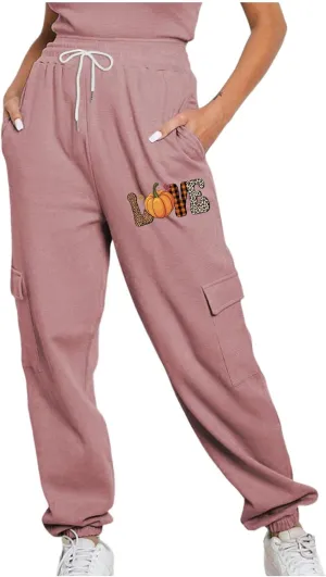 Xiaojmake Baggy Sweatpants for Women with Pockets Fleece Lounge Pajama Bottoms Cinched Running Joggers Fall Outfits 2024