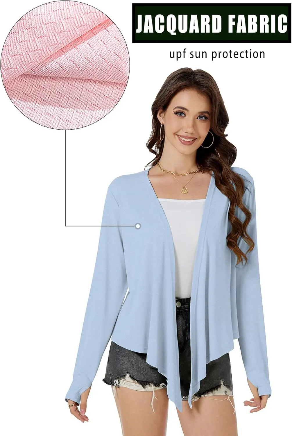 Yekaty Womens Lightweight Tie Cardigan Shrugs for Summer Dress UPF 50  Sun Prrotection Wraps Tops Shawls