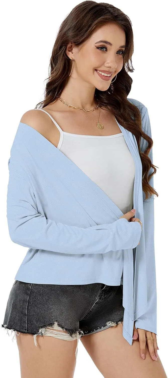 Yekaty Womens Lightweight Tie Cardigan Shrugs for Summer Dress UPF 50  Sun Prrotection Wraps Tops Shawls