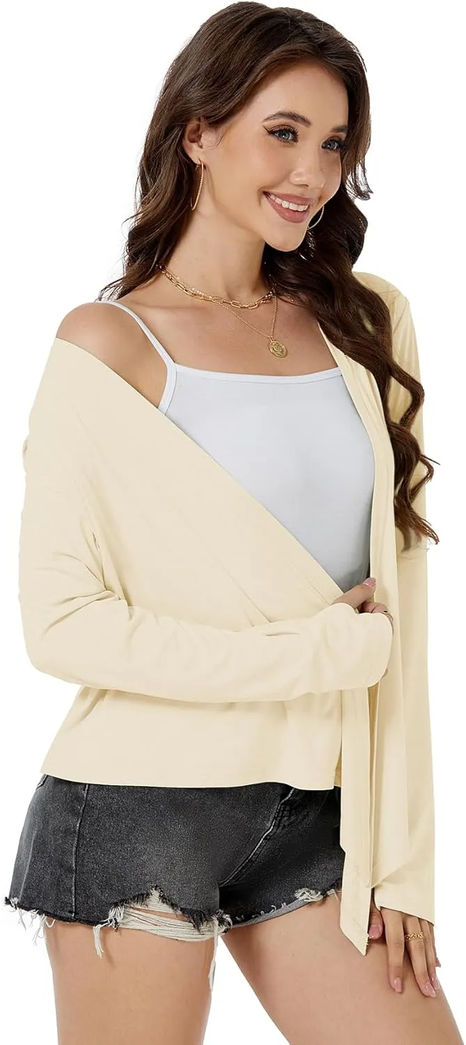 Yekaty Womens Lightweight Tie Cardigan Shrugs for Summer Dress UPF 50  Sun Prrotection Wraps Tops Shawls