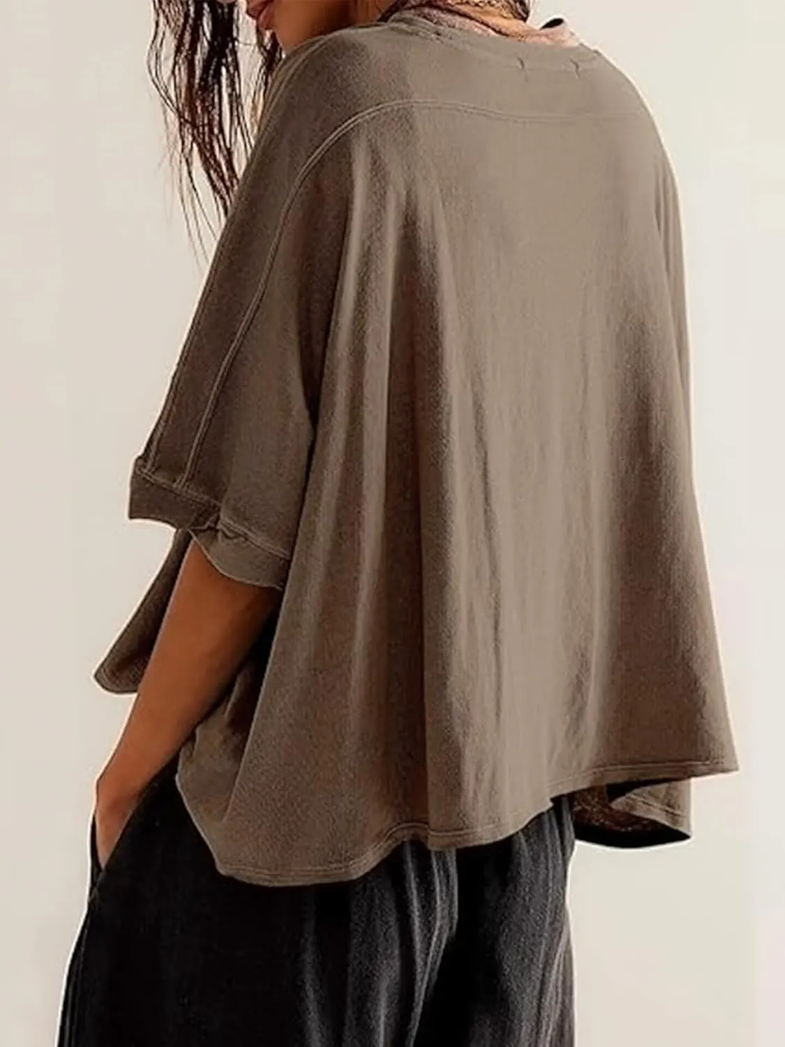 YKR Summer Tops Womens Crop Tops Oversized T Shirts Loose Fit Casual Tee Trendy Shirts 2025