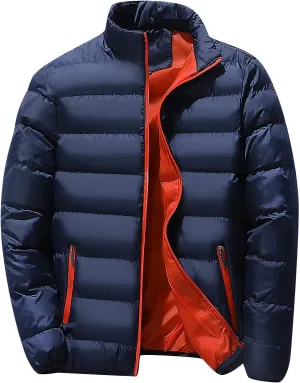 Ymosrh Rain Coats for Men Men's Autumn Winter Zipper Warm Down Jacket Packable Light Coat Mens Jackets
