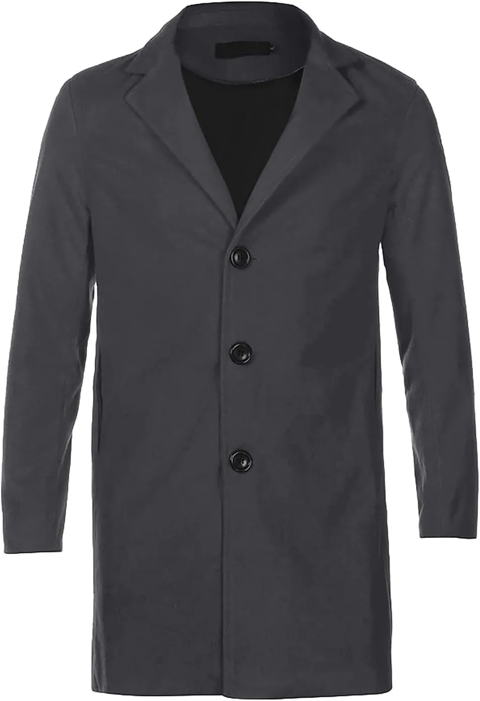 Ymosrh Winter Jackets for Men Formal Single Breasted Figuring Overcoat Long Wool Warm Jacket Outwear Mens