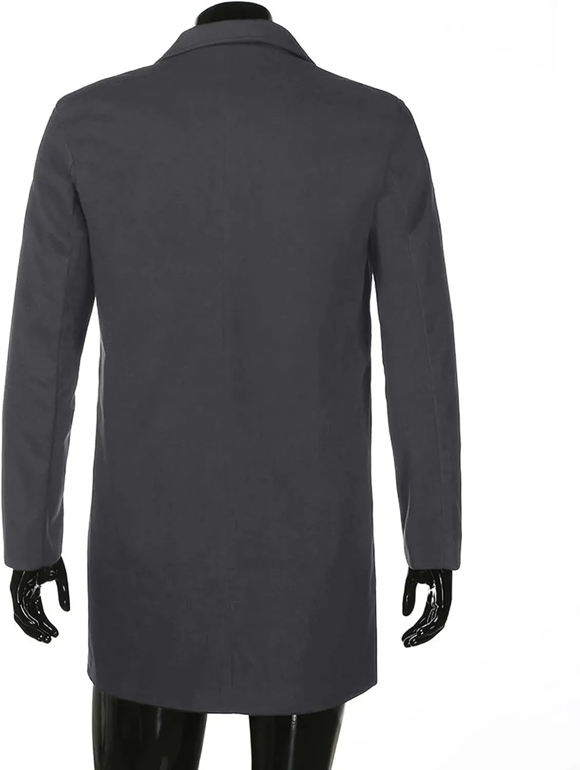 Ymosrh Winter Jackets for Men Formal Single Breasted Figuring Overcoat Long Wool Warm Jacket Outwear Mens